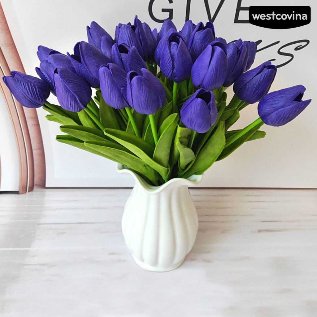 Bộ 10 hoa tulip nhân tạo dùng làm phụ kiện chụp ảnh/đám cưới