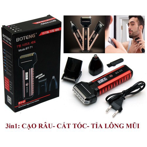 Máy cạo râu Boteng BT-T1 đa năng 3in1 Hàn Quốc