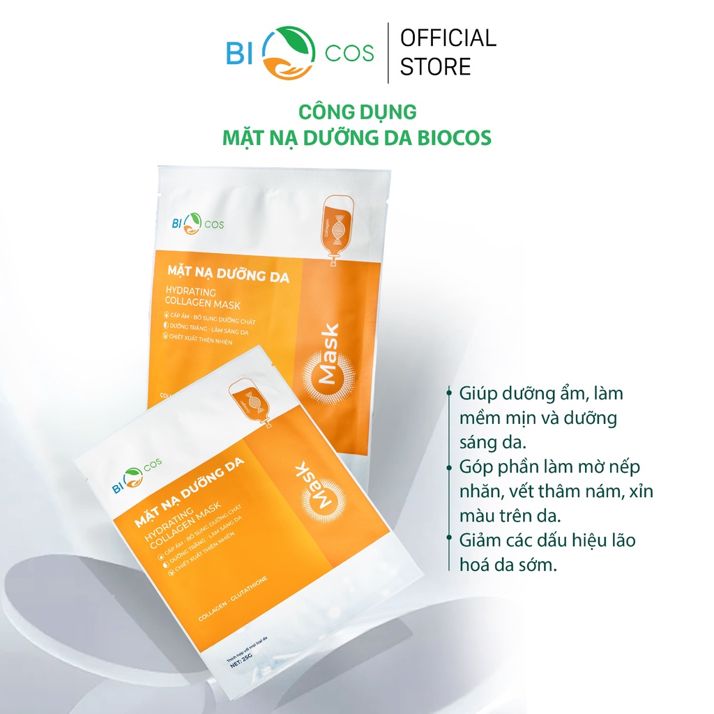 Mặt Nạ Dưỡng Da BIOCOS - Hydrating Collagen Mask - Hộp 5 Gói (25g/Gói)