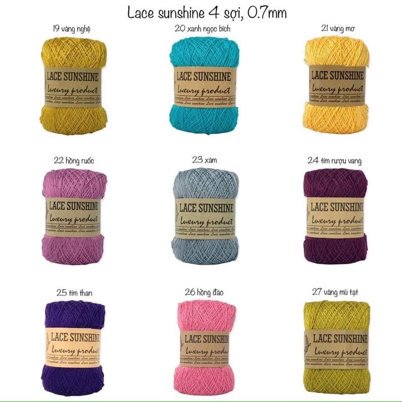 Sợi Lace Sunshine 4 sợi - 0.6mm