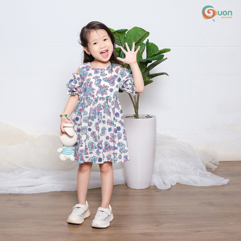 Váy bé gái từ 13 - 45kg vải cotton thoáng mát Điệp Tam - GUON