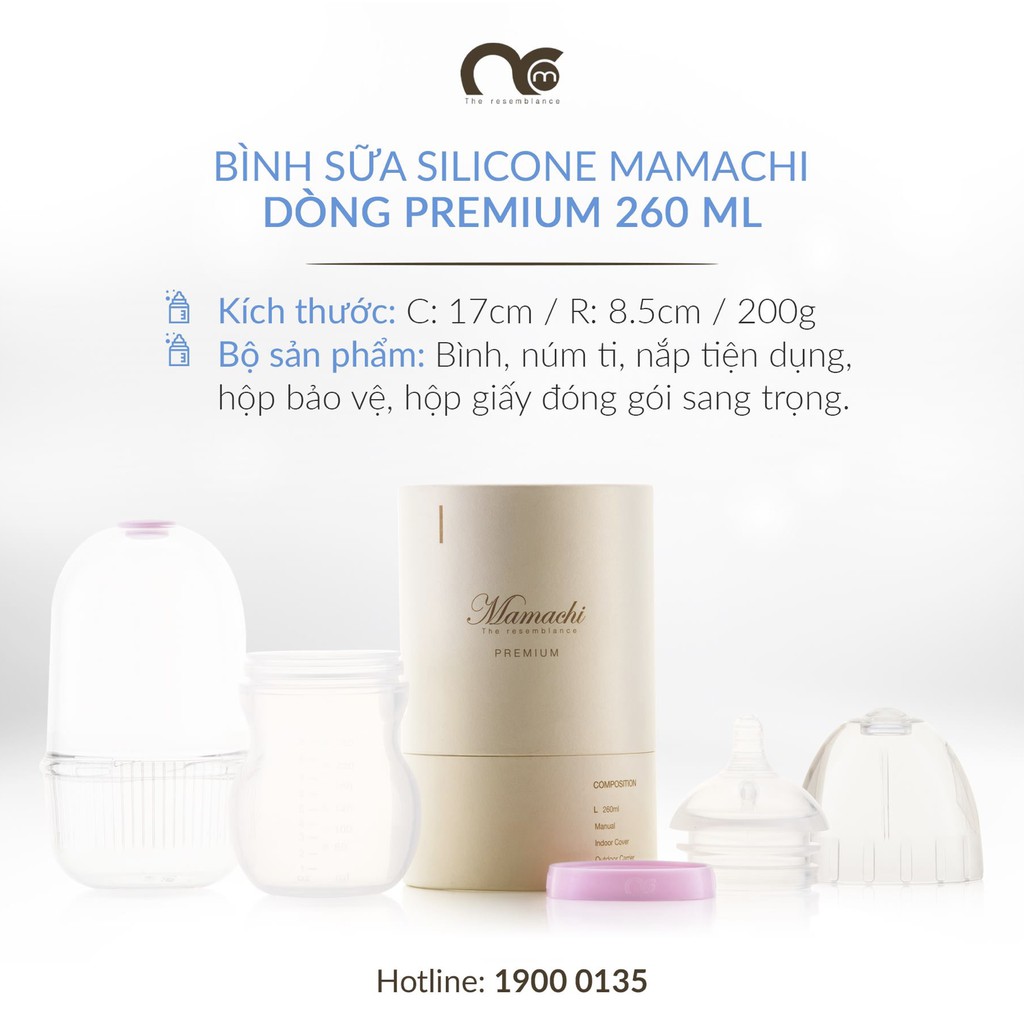 Bình sữa Mamachi chất liệu Silicone y tế 100%