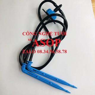 10 Bộ tưới nhỏ giọt 2 que cắm 10CM CÓ ĐẦU TƯỚI BÙ ÁP CÓ RỈ 8L-H