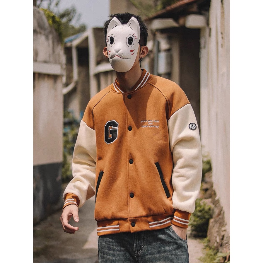 Áo khoác bomber nỉ màu nâu, màu đen nam nữ chất dày dặn hợp thu đông. | BigBuy360 - bigbuy360.vn