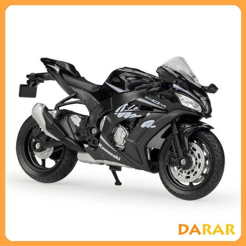 XE MÔ HÌNH - MOTO Siêu xe Kawasaki Ninja ZX10-RR - WELLY tỷ lệ 1:18