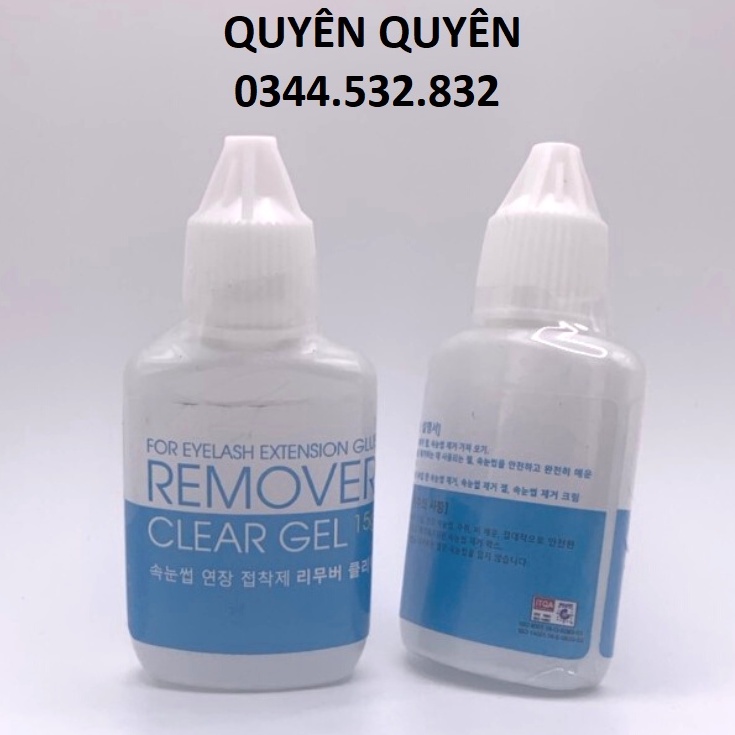 Gel tháo mi xanh remover clear gel_keo nối mi_dụng cụ nối mi_quyên quyên