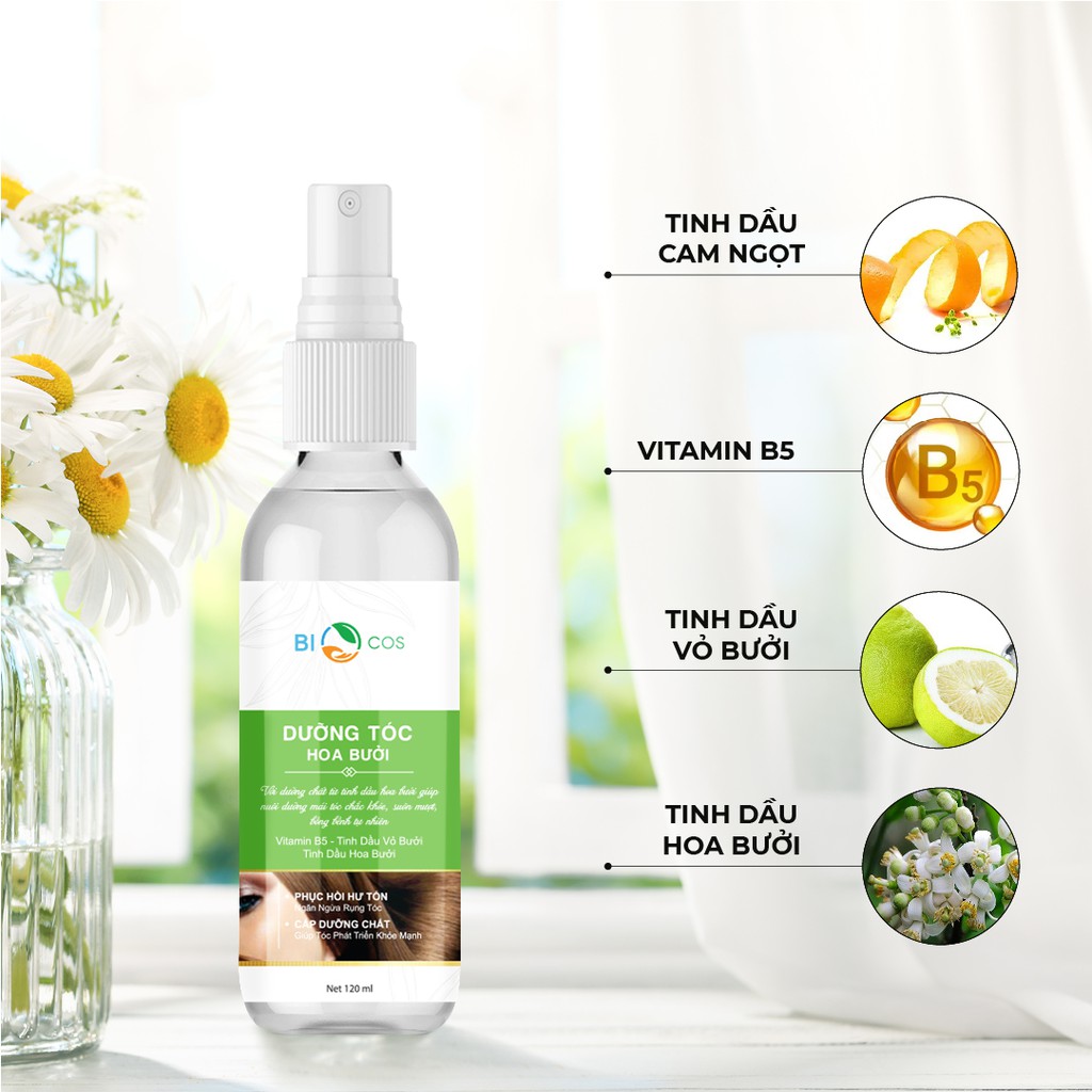 Xịt Dưỡng Chăm Sóc Tóc Hoa Bưởi BIO COSMETICS Giúp Phục Hồi Hư Tổn Và Ngăn Ngừa Rụng Tóc 120ml.