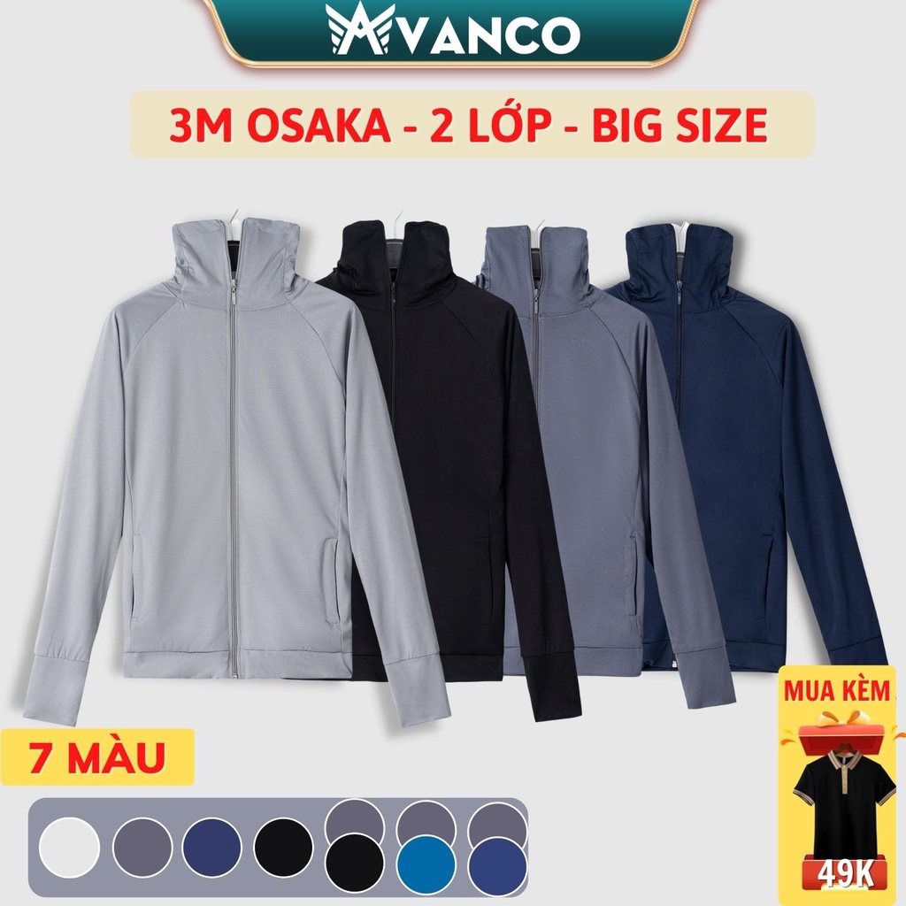 Áo chống nắng nam 2 lớp cao cấp 3M OSAKA mẫu mới mùa hè 2022 AVANCO - AV3M