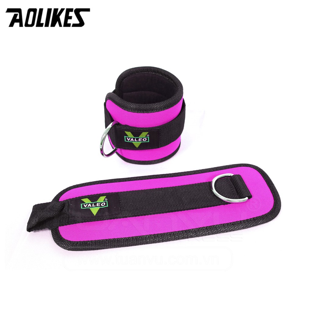 Đai móc cáp tập chân ⚡FREE SHIP⚡ Đai bảo vệ cổ chân tập gym có gắn móc Aolikes