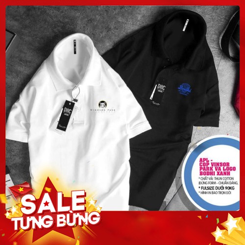 Áo thun nam có cổ đen trắng ✨ Áo phông cotton co giãn 4 chiều ✨ Áo polo nam in hình l