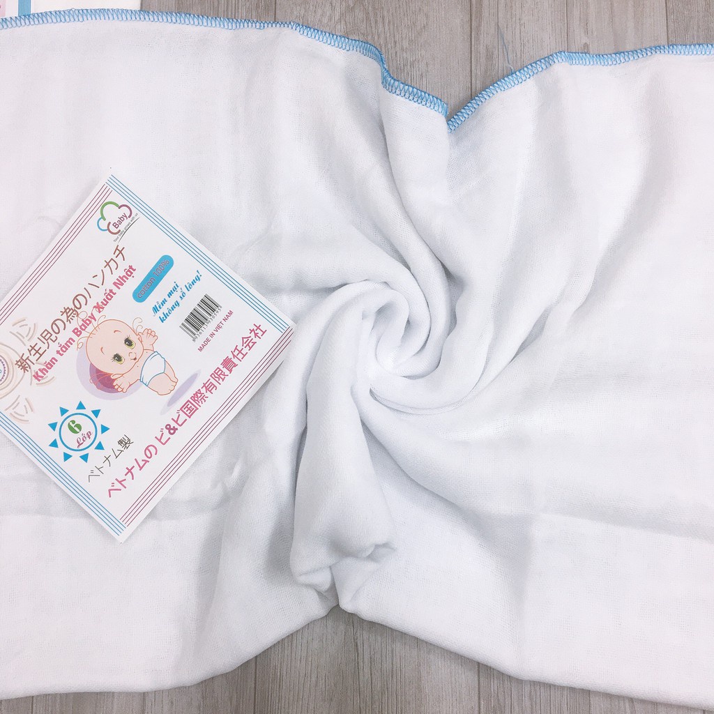 Khăn tắm xô 6 lớp xuất nhật trơn cho bé kích thước 70x70 cm