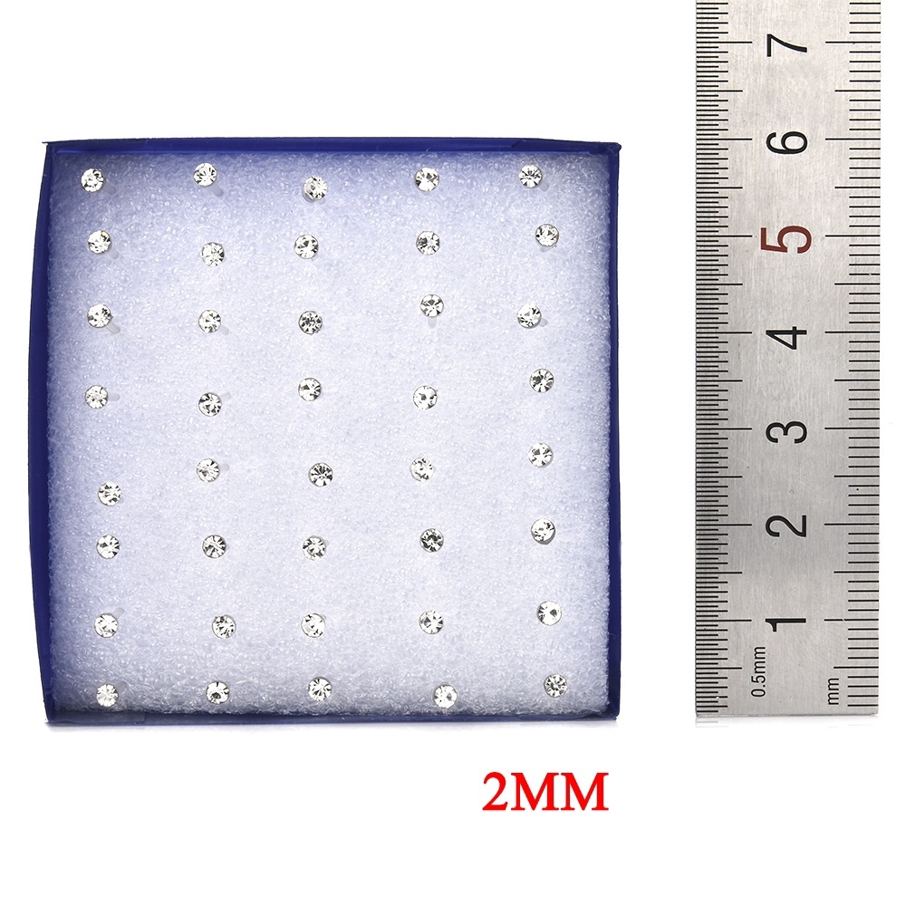 Bộ 20 đôi bông tai đính đá nhiều màu sắc đầy quý phái