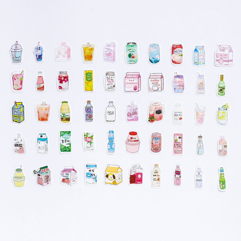 Set 50 Miếng Dán Trang Trí Đa Năng Hình Lon Nước Xinh Xắn Độc Đáo