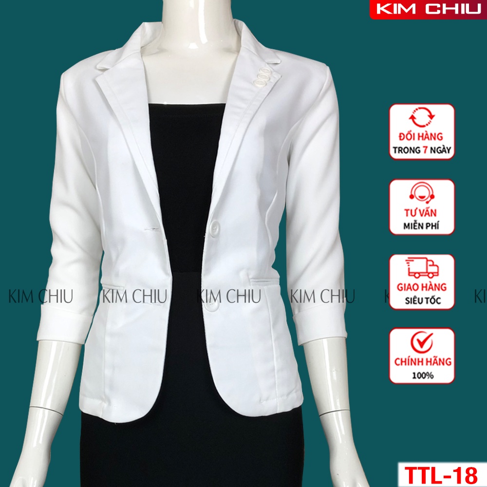 Áo Vest Nữ Công Sở Kim Chiu Cao Cấp Màu Trắng Vải Tuyết Mưa Tay Lỡ Form Đẹp Từng Đường Kim Mũi Chỉ VTL-18