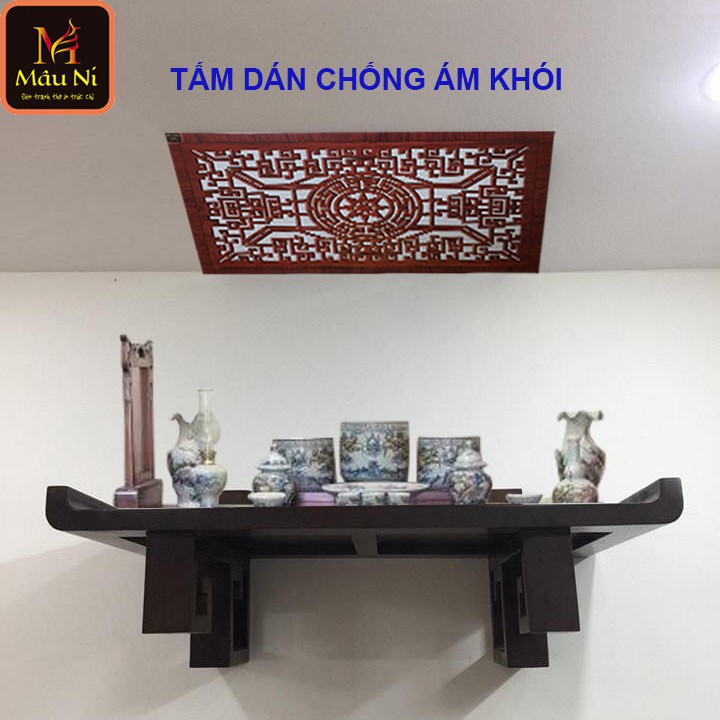 TẤM CHỐNG ÁM KHÓI dán phòng thờ [ cho bàn thờ gia tiên ], dán lên trần nhà, không phải khoan, Kích thước 41cm x 61cm