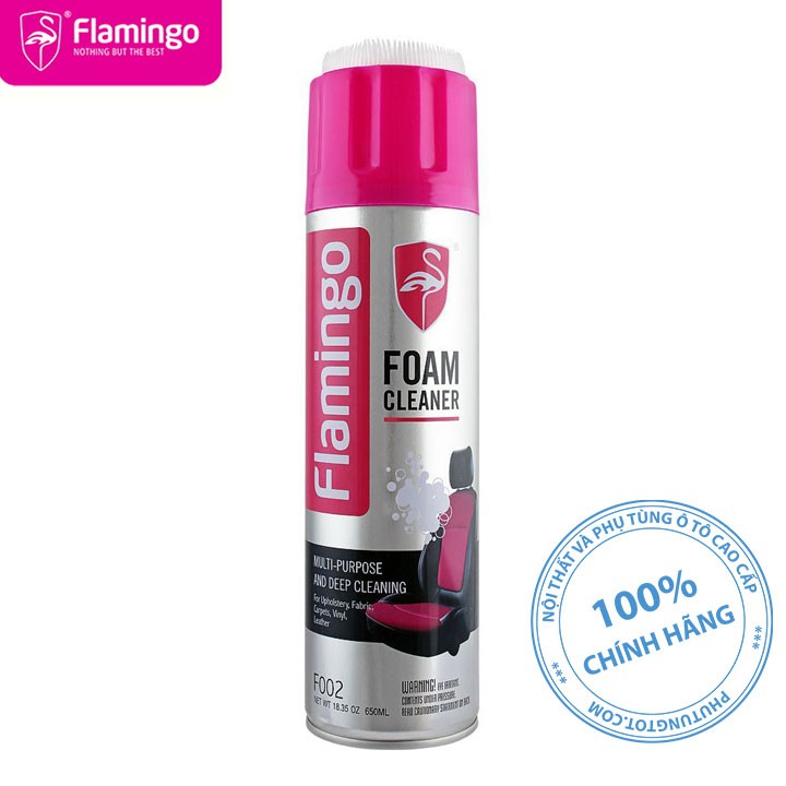 Xịt nội thất ô tô Flamigo 650ml chính hãng vệ sinh vệ sinh ghế da trần tapto cửa xe