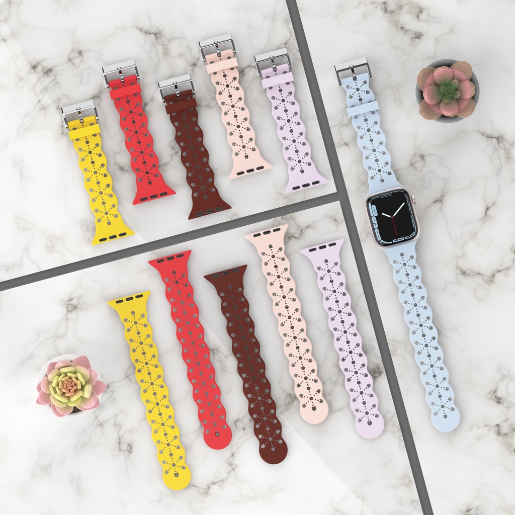Dây Đeo Đồng Hồ Bằng Silicone Siêu Mỏng Dành Cho Apple Watch Ultra 8 7 6 5 4 3 iWatch 49mm 45mm 41mm 44mm 40mm