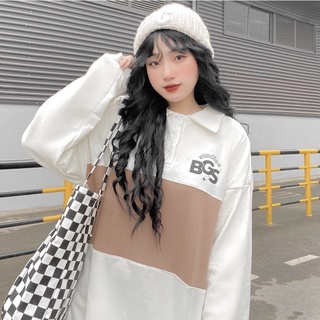 Áo Polo Tay Dài Phối Sọc Basic - by Bubble Gum Studio