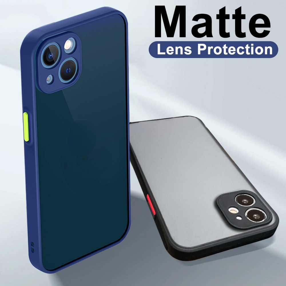 Ốp Lưng Nhám Chống Sock, Va Đập Bảo Vệ Camera Cho iPhone 14 Plus 12 13 Pro Max