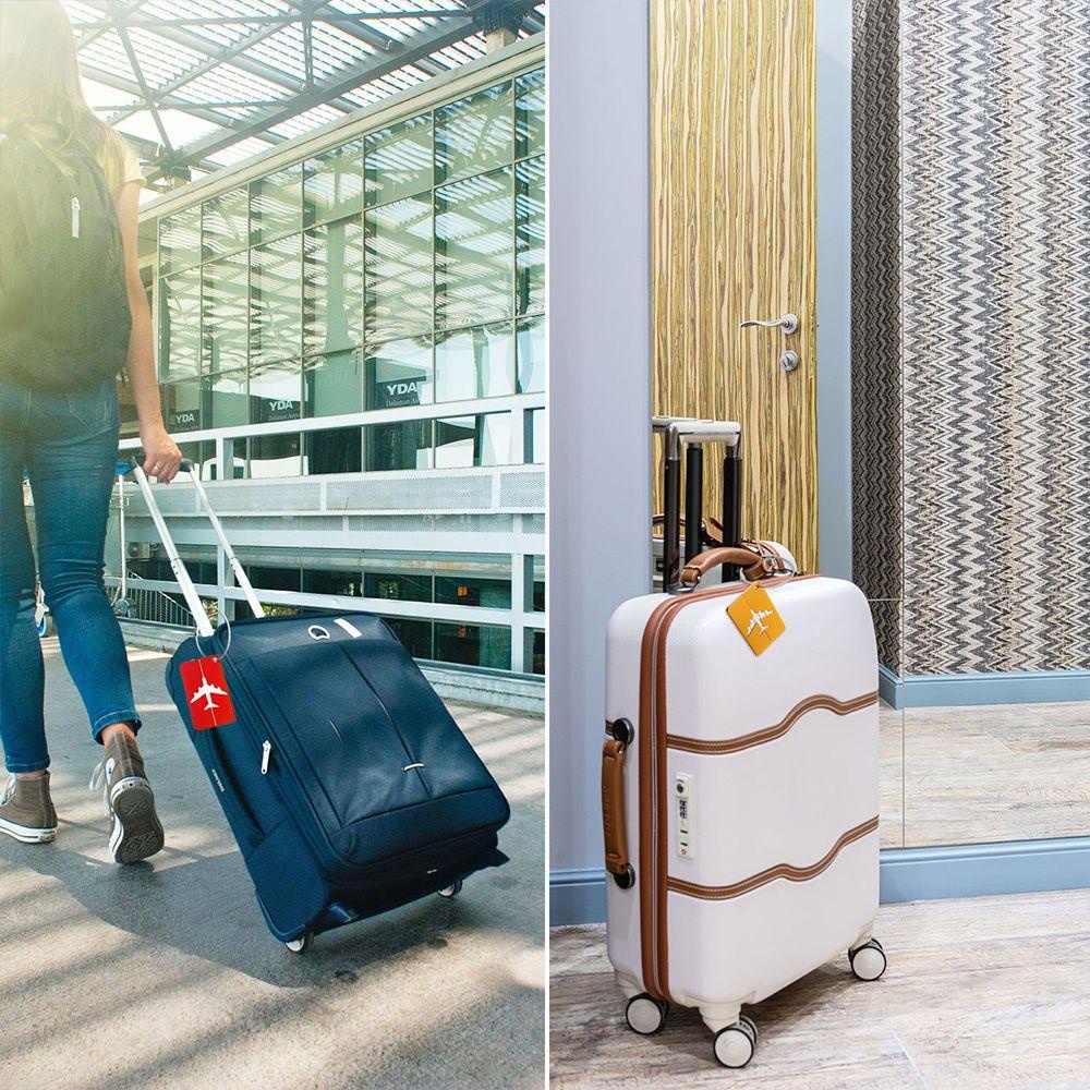 KRNY Thẻ Đánh Dấu Hành Lý Bằng Nhôm Có Thể Tái Sử Dụng Kèm Dây Buộc