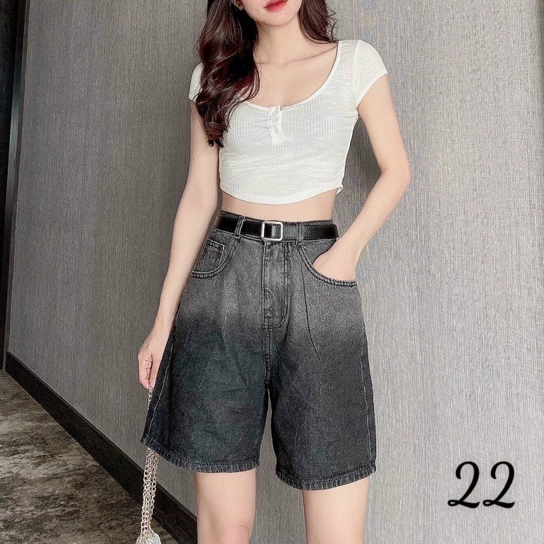 QUẦN JEANS NGỐ LỬNG NỮ LAI CUỐN FORM RỘNG LOANG MÀU XÁM SIÊU CUTE CỰC CÁ TÍNH UTI