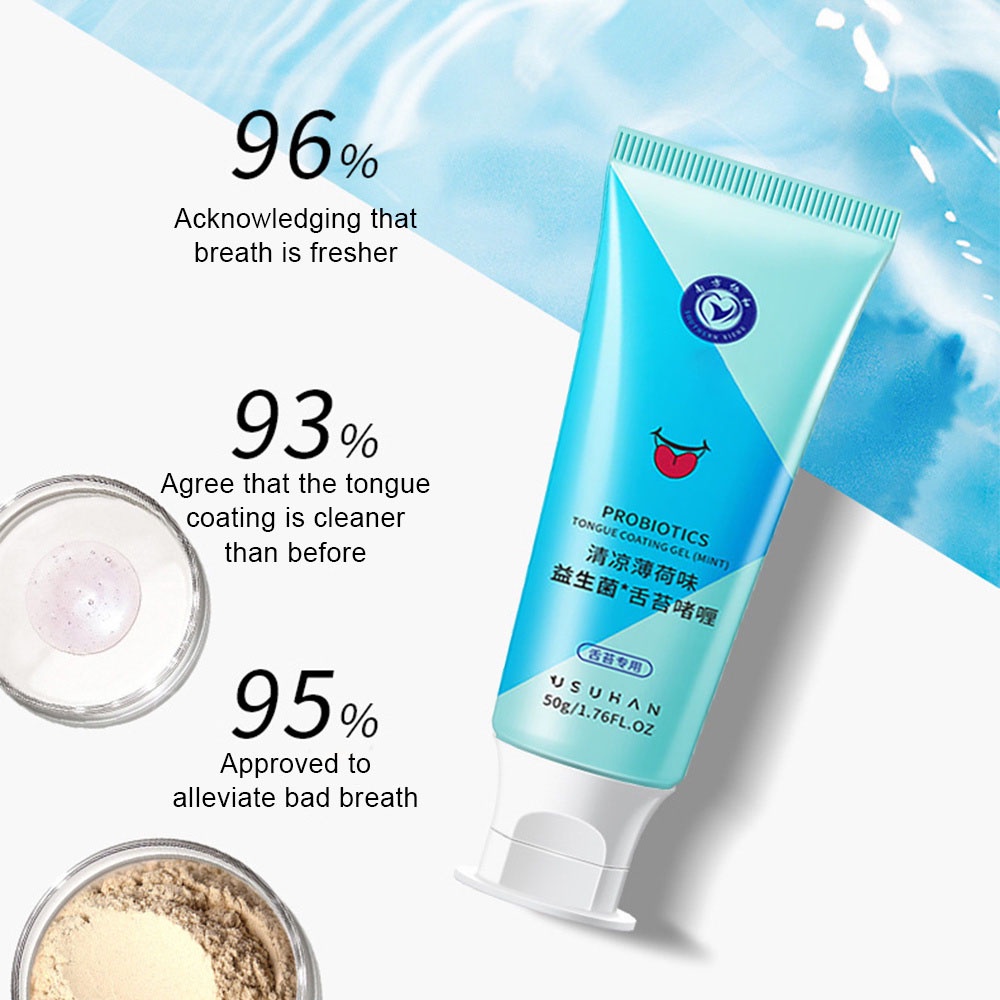 ❤Bộ Gel Tẩy Lưỡi 50g Kèm Bàn Chải Silicone Làm Sạch Lưỡi Tiện Dụng Gel làm sạch lưỡi