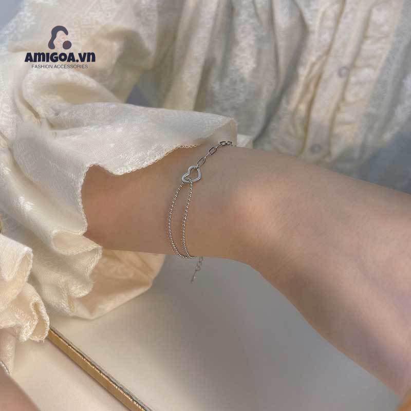 ✨✨Vòng Tay Hai Lớp Thiết Kế Khoét Rỗng Đơn Giản Thời Trang Cho Nữ