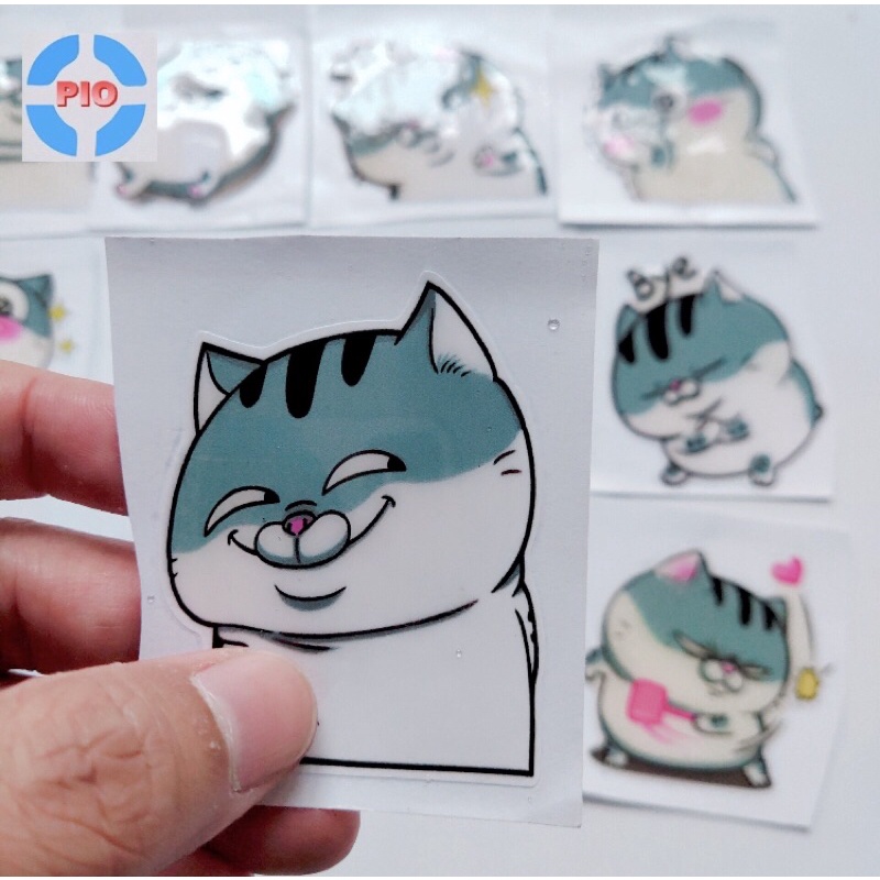 Tem Sticker Dập Nổi Cute Mèo Ami Bụng Bự Ngộ Nghĩnh