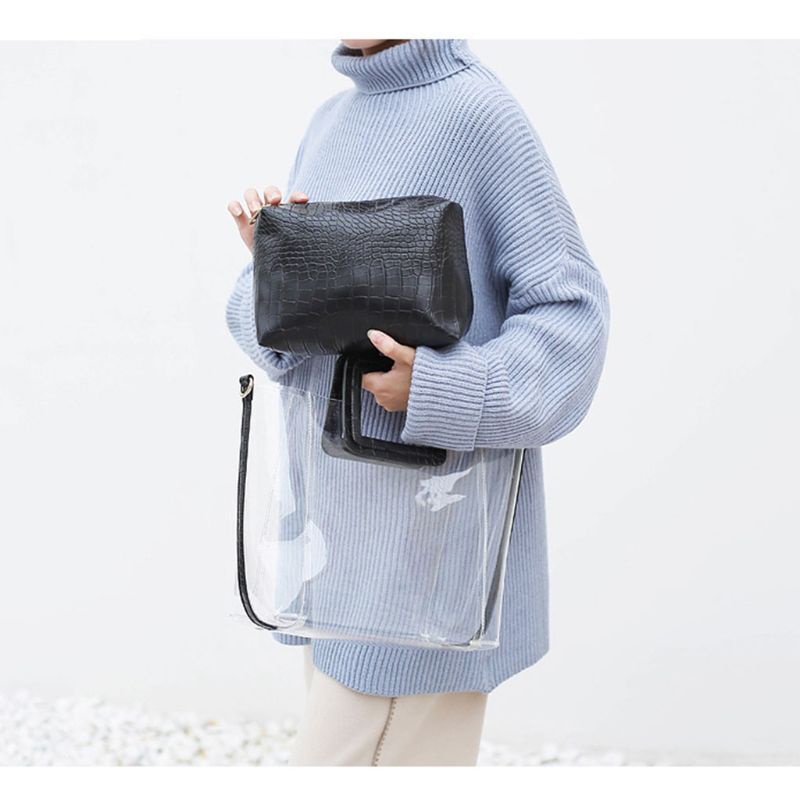 Túi Đeo Chéo Bằng PVC Trong Suốt Thời Trang Đi Biển Mùa Hè Cho Nữ