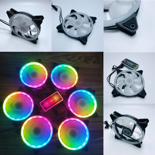 Bộ 6 Quạt Tản Nhiệt, làm mát máy tính, Fan Led, Fan Case KNC V2 Led RGB Dual Ring Led đồng bộ Hub Quạt Coolmoon