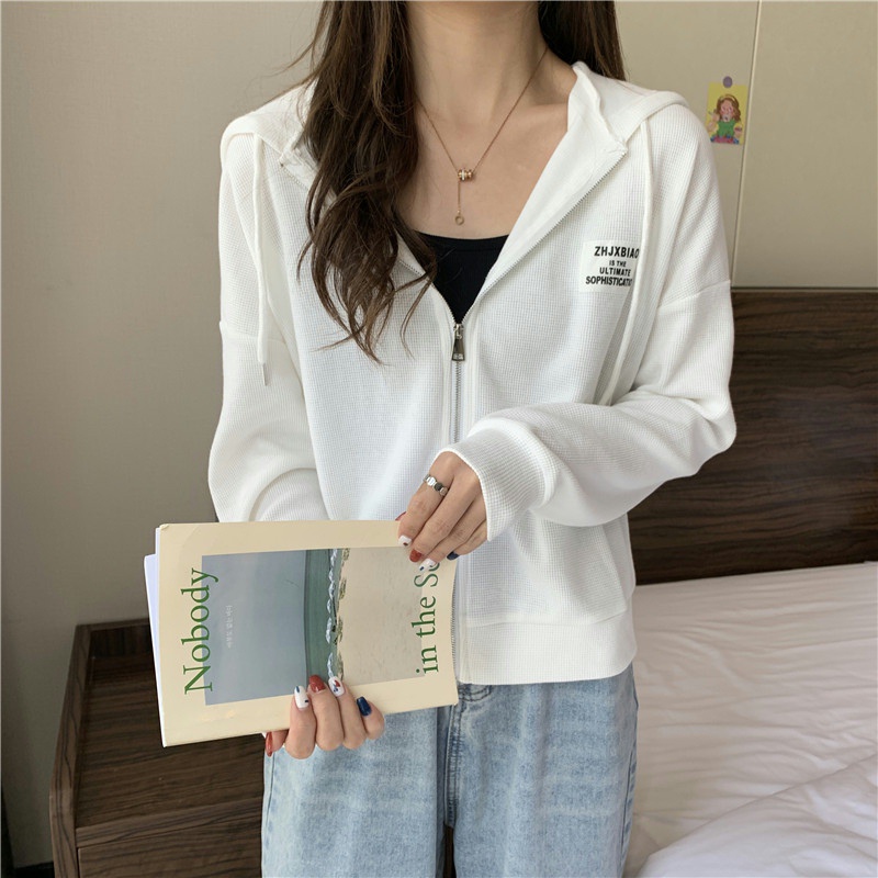 Áo khoác hoodie SUXI tay dài thời trang đơn giản cho nữ
