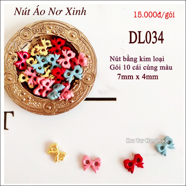 Nút áo Nơ Xinh - Phụ kiện làm đồ búp bê, thú bông DL034