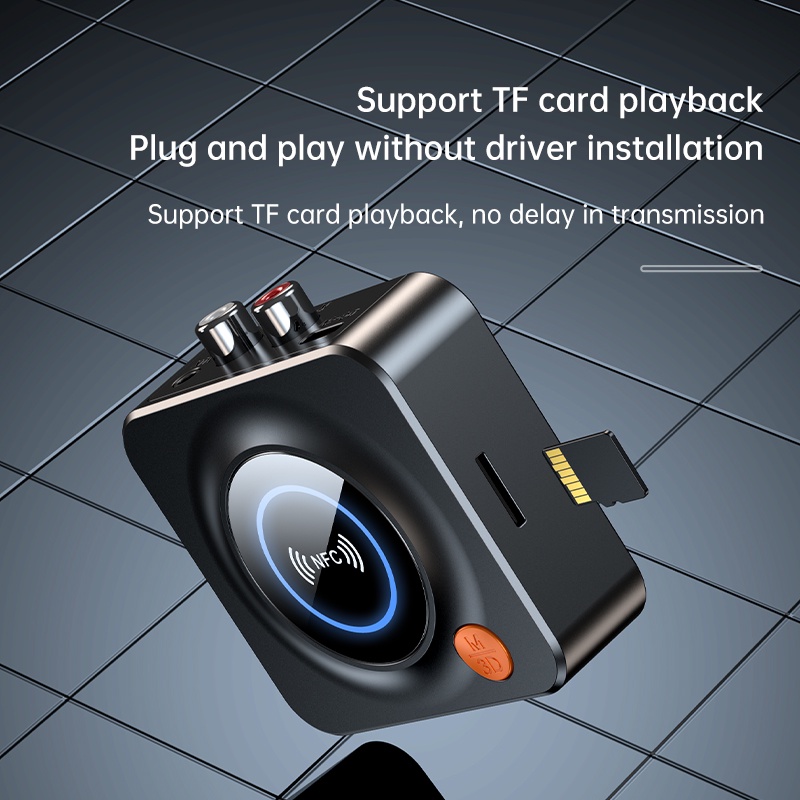 Thiết Bị Nhận Tín Hiệu Âm Thanh Bluetooth 5.1 NFC 3.5mm AUX RCA Không Dây Cho Loa / Thẻ TF