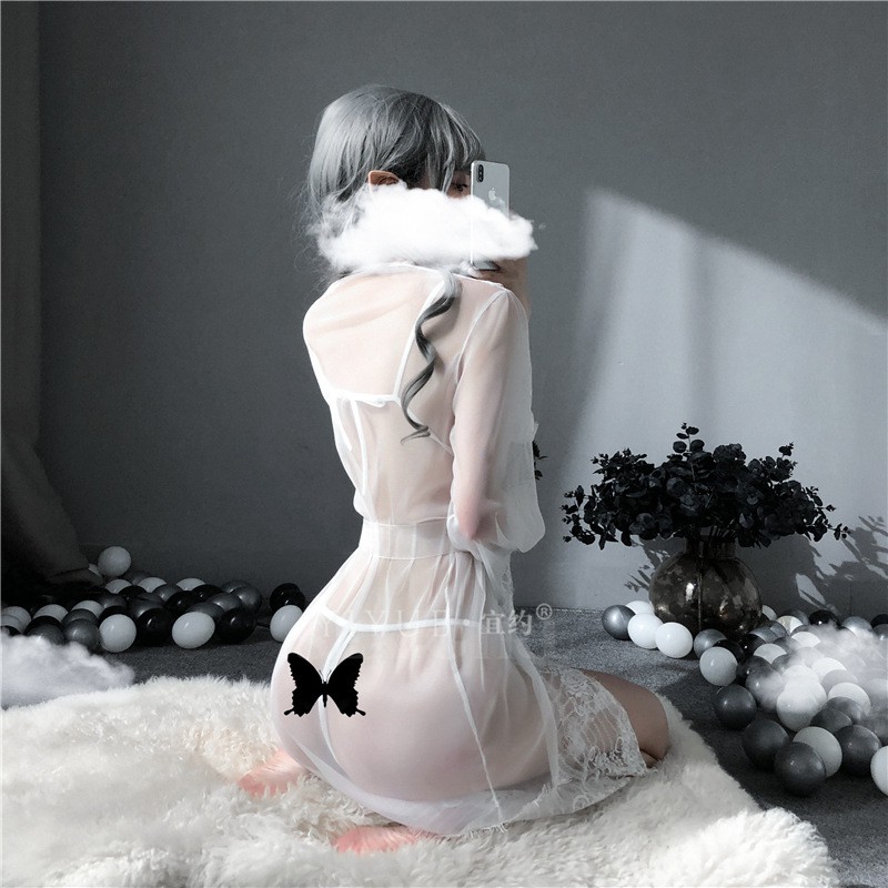 Fullset choàng ngủ kèm nội y ren L195