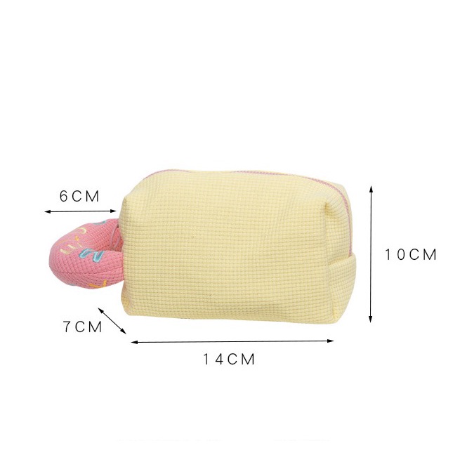 Túi Đựng Bút / Mỹ Phẩm mini Họa Tiết Hoạt Hình Màu Tương Phản Phong Cách Hàn Quốc Cho Nữ Ốp