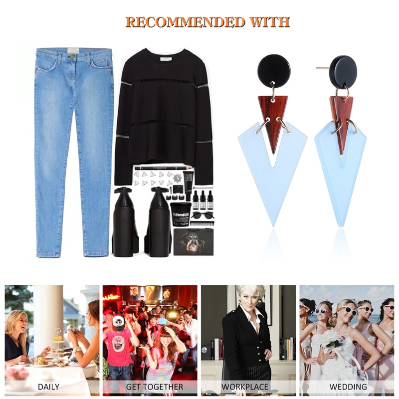 Khuyên Tai Nữ Trang Dáng Chữ V Phong Cách Bohemian