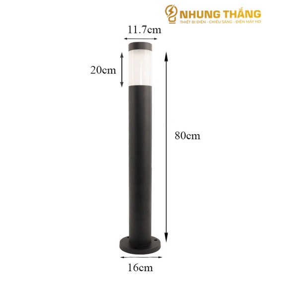 Đèn Cột Trang Trí Sân Vườn DSV-1160 Chống Nước - Chiều Cao 100cm - Cắm Điện 220V - Kèm Bóng G45 - Bảo Hành 1 Năm