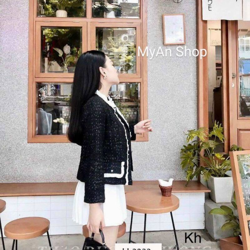 ÁO KHOÁC DẠ KIM TUYẾN DÁNG NGẮN