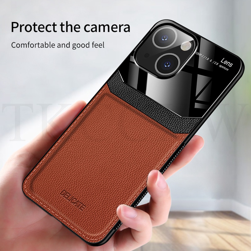 Ốp điện thoại phối da nhiều màu thích hợp cho iPhone 12 13 Mini 12 13 Pro Max 12promax 12mini