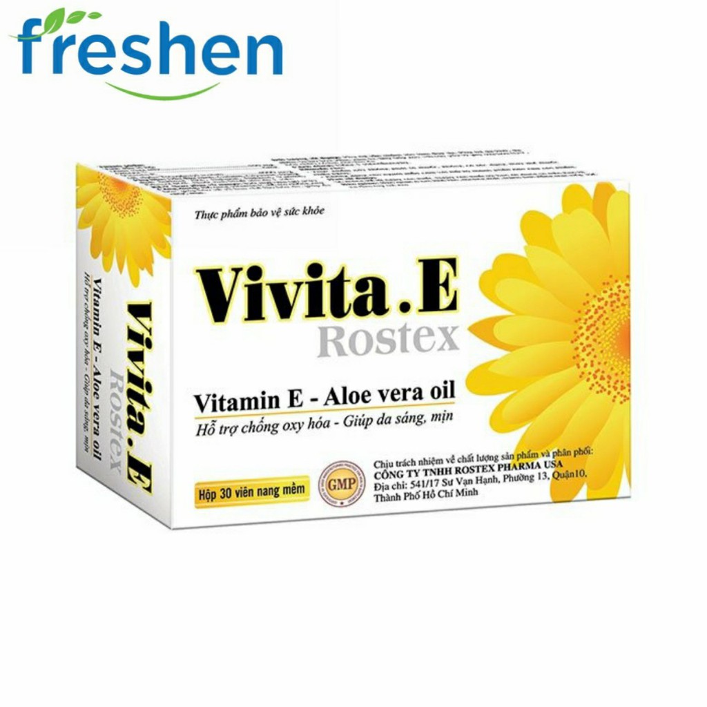 Viên uống đẹp da vitamin E - Vivita.e Rostex hộp 30 viên