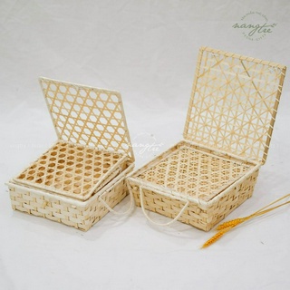 Giỏ vuông tre đan đựng quà tặng - Trang trí thân thiện môi trường