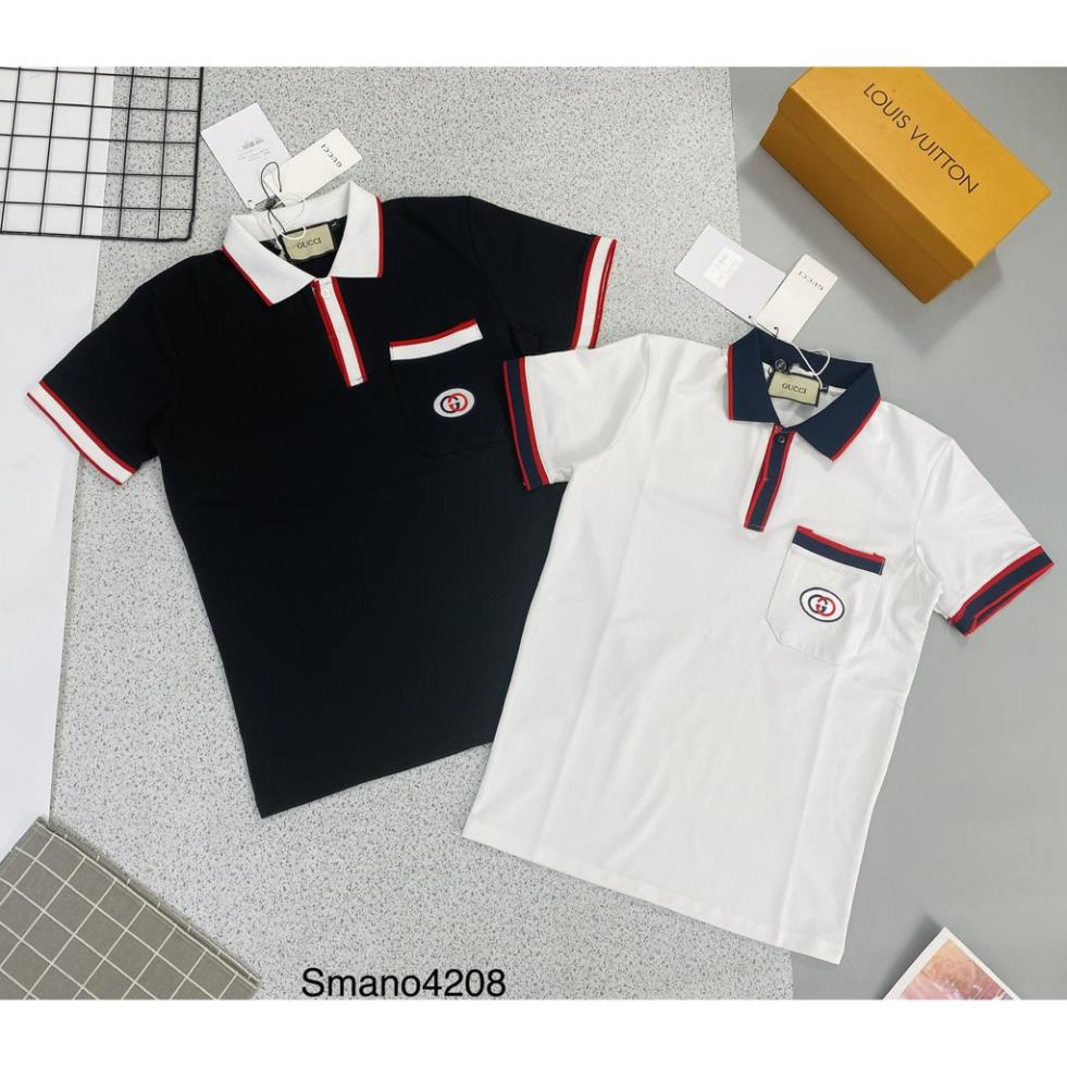 áo thun polo Gucci phối viền áo nam-nữ, chất cotton thấm hút mồ hôi cao cấp ⚡