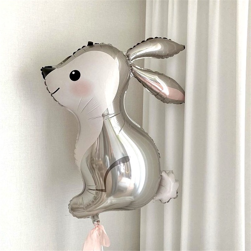 Bong bóng hình nhôm hình thỏ ngọc trang trí tiệc, trang trí sinh nhật