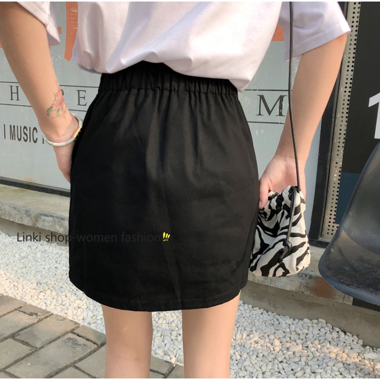 Chân váy mini eo cao màu trơn giản dị phong cách Hàn Quốc | BigBuy360 - bigbuy360.vn