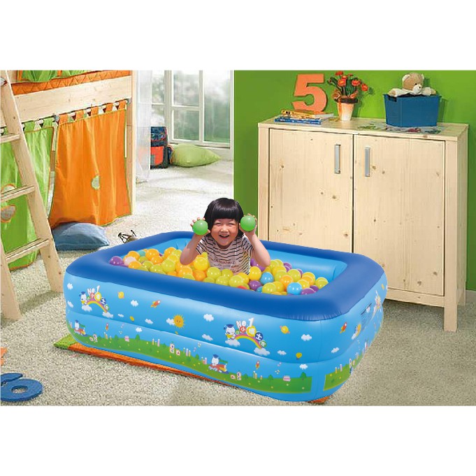 (miễn phí vận chuyển) Bể bơi phao 2 tầng cho bé size 115x85x35cm Mẫu mới 2022