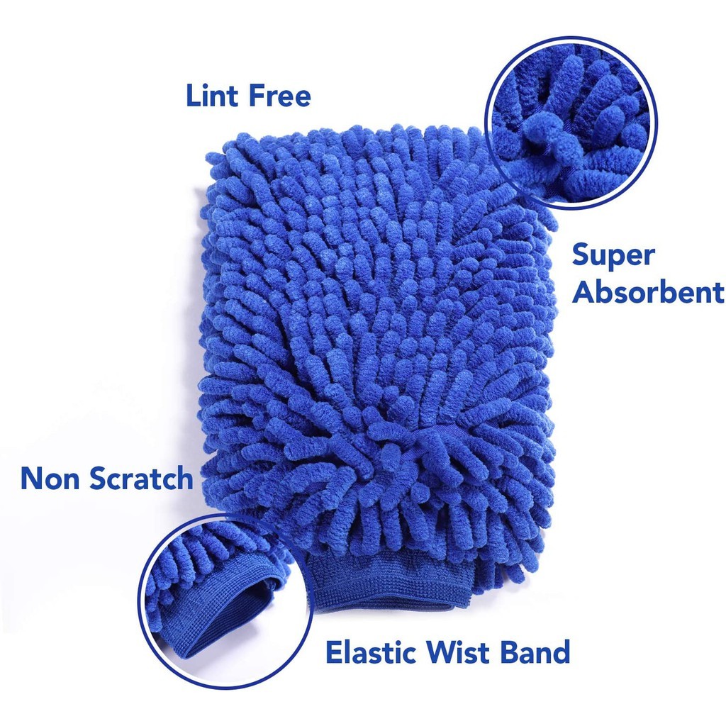 Găng tay san hô rửa xe microfiber xe ô tô, xe máy đa năng chất liệu thấm hút cực tốt siêu sạch