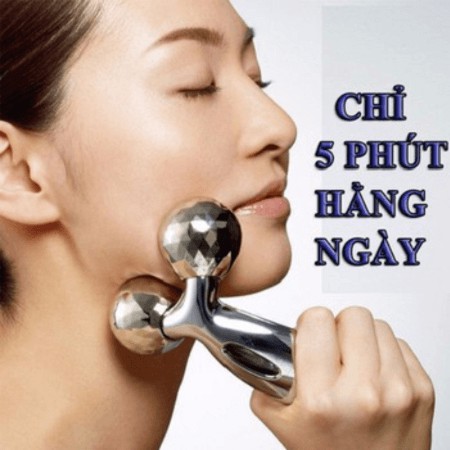 Cây lăn mát xa mặt 3D cầm tay nâng cơ xóa nhăn