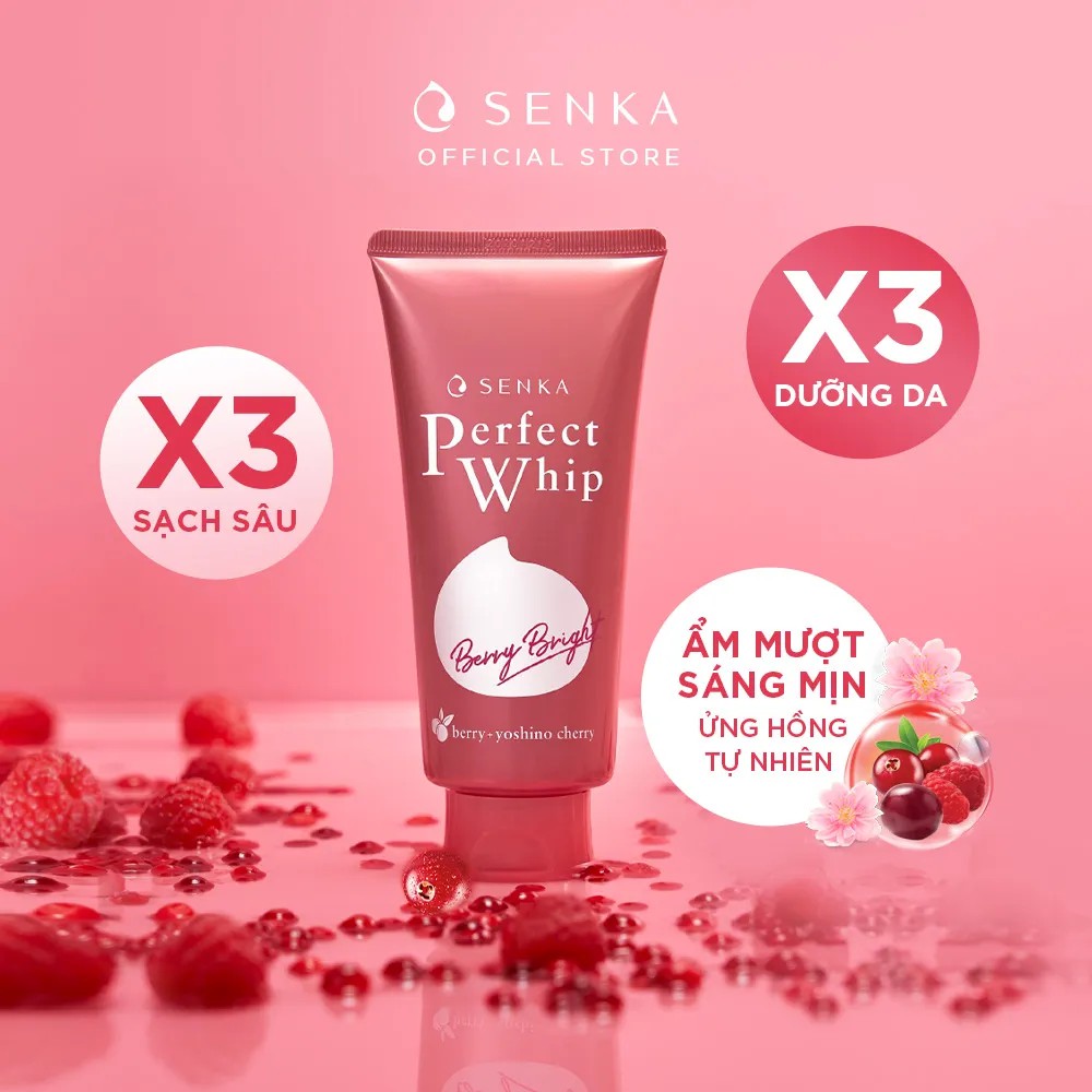 Bộ đôi làm sạch Dưỡng trắng - Sáng hồng (Tẩy trang white 230ml + Sữa rữa mặt Berry Bright 100g)