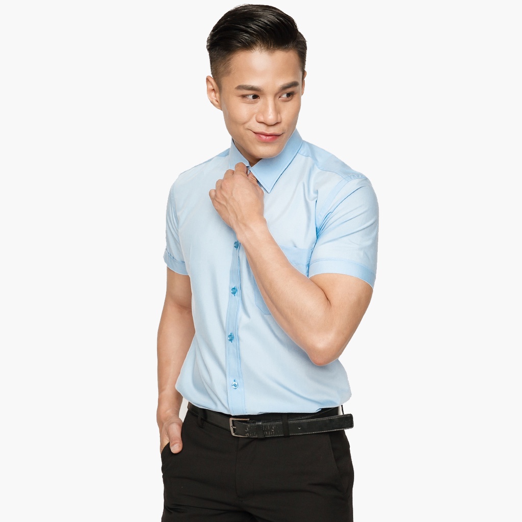 Áo Sơ Mi Ngắn Tay Màu Modal Regular Fit 345 Vĩnh Tiến - LM0-G817
