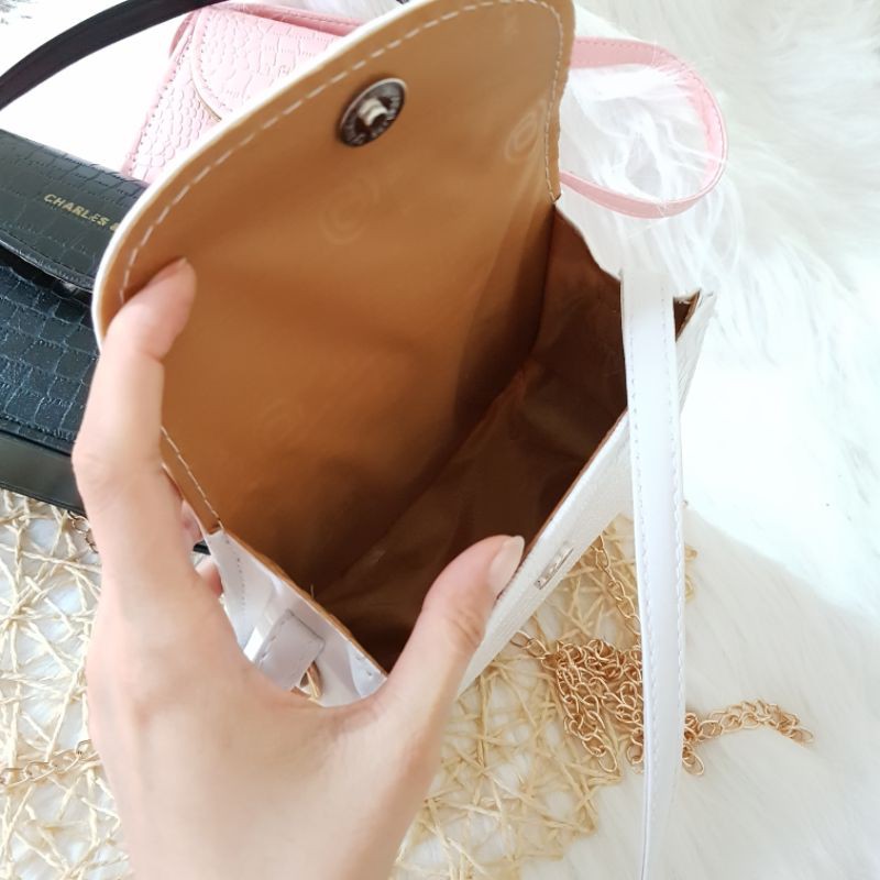 (Mã T5) Túi mini da rắn trơn size 18 hot trend